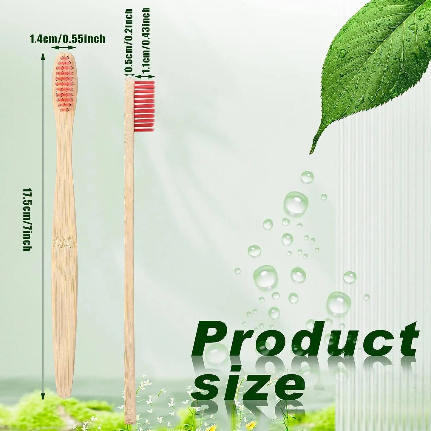 STNCY Bamboo Toothbrushes 100Pcs Eco Friendly Resuable Toothbrush Adult Wooden Soft Tooth Brush Eco Friendly Vegan