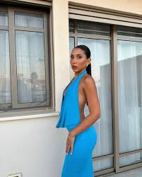 STNCY Leticia Woman Halter Off Shoulder Backless Long Dress
